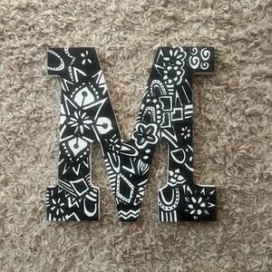 Hand Painted Wooden Letter "M"